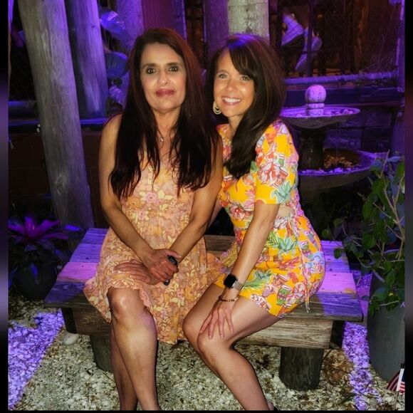 Zara Monkey Bongo Tropical Print T-Shirt Dress with Cut Out Sides Orange Small - Picture 2 of 11